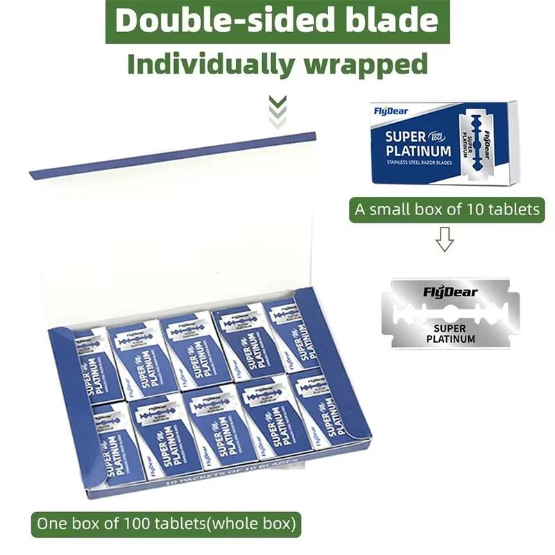 Lames de rasoir de sécurité à Double bord en acier inoxydable, outil professionnel d'épilation pour