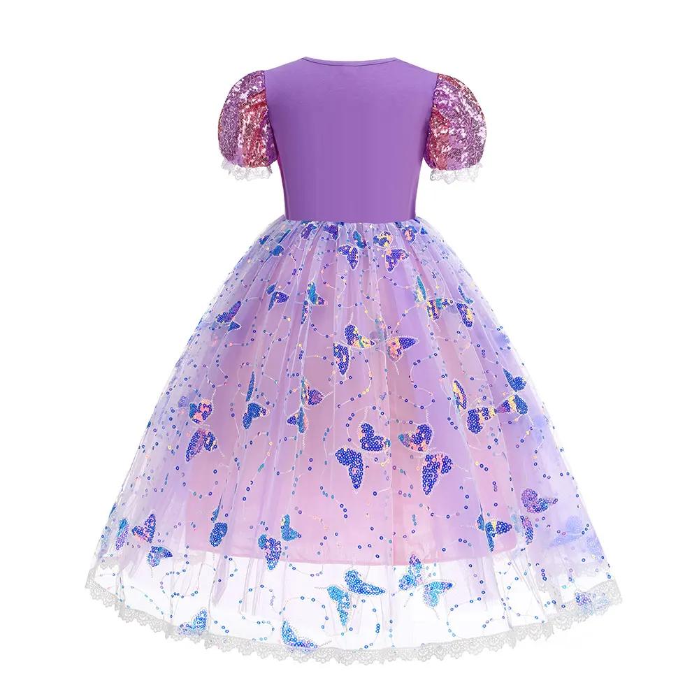 Robe de princesse Rapunzel lumineuse 2026 pour fille, robe de bal LED, robe de Noël lumineuse, robe