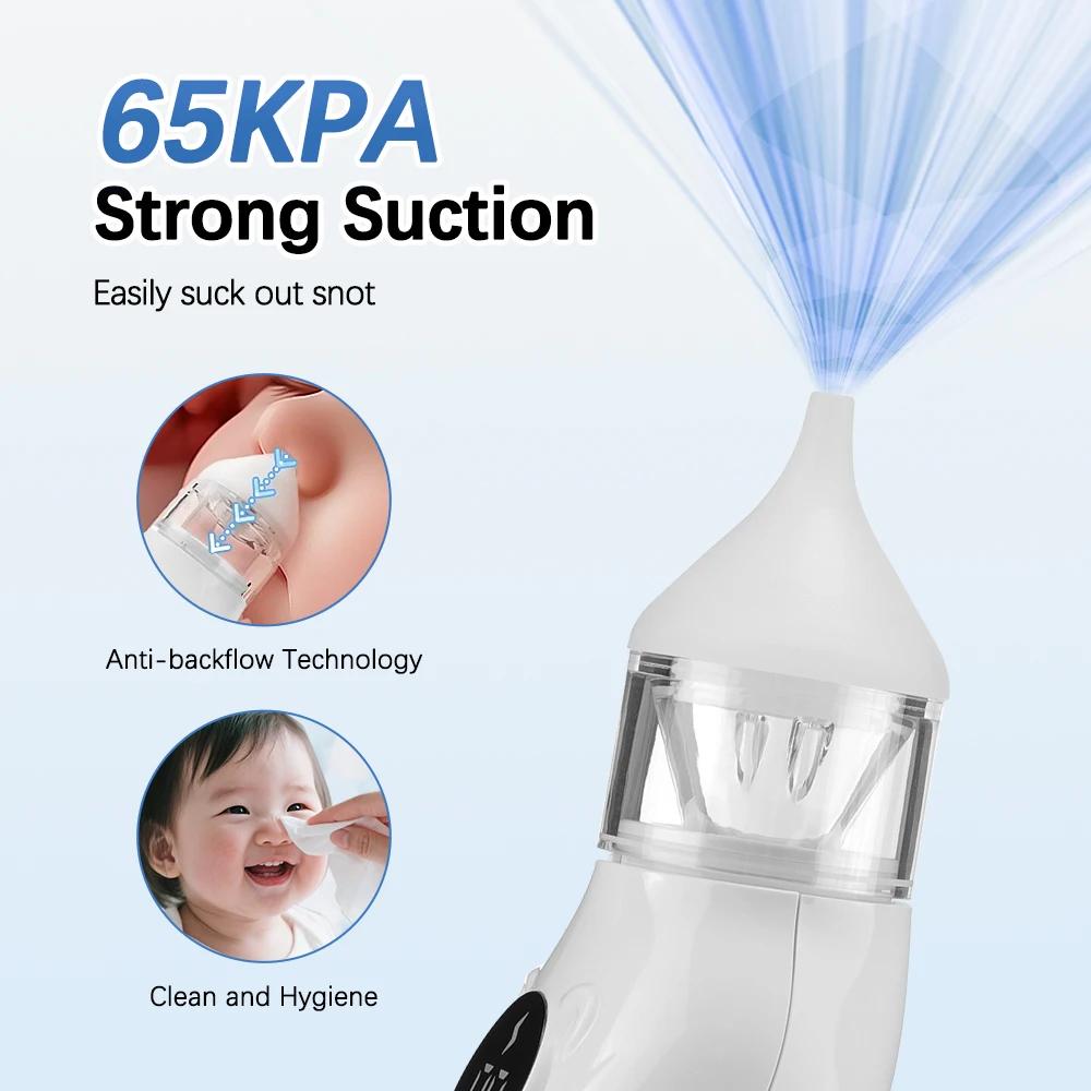 Aspirateur Nasal électrique pour bébé, à faible bruit, 9 niveaux d'aspiration, nettoyeur de nez Rech