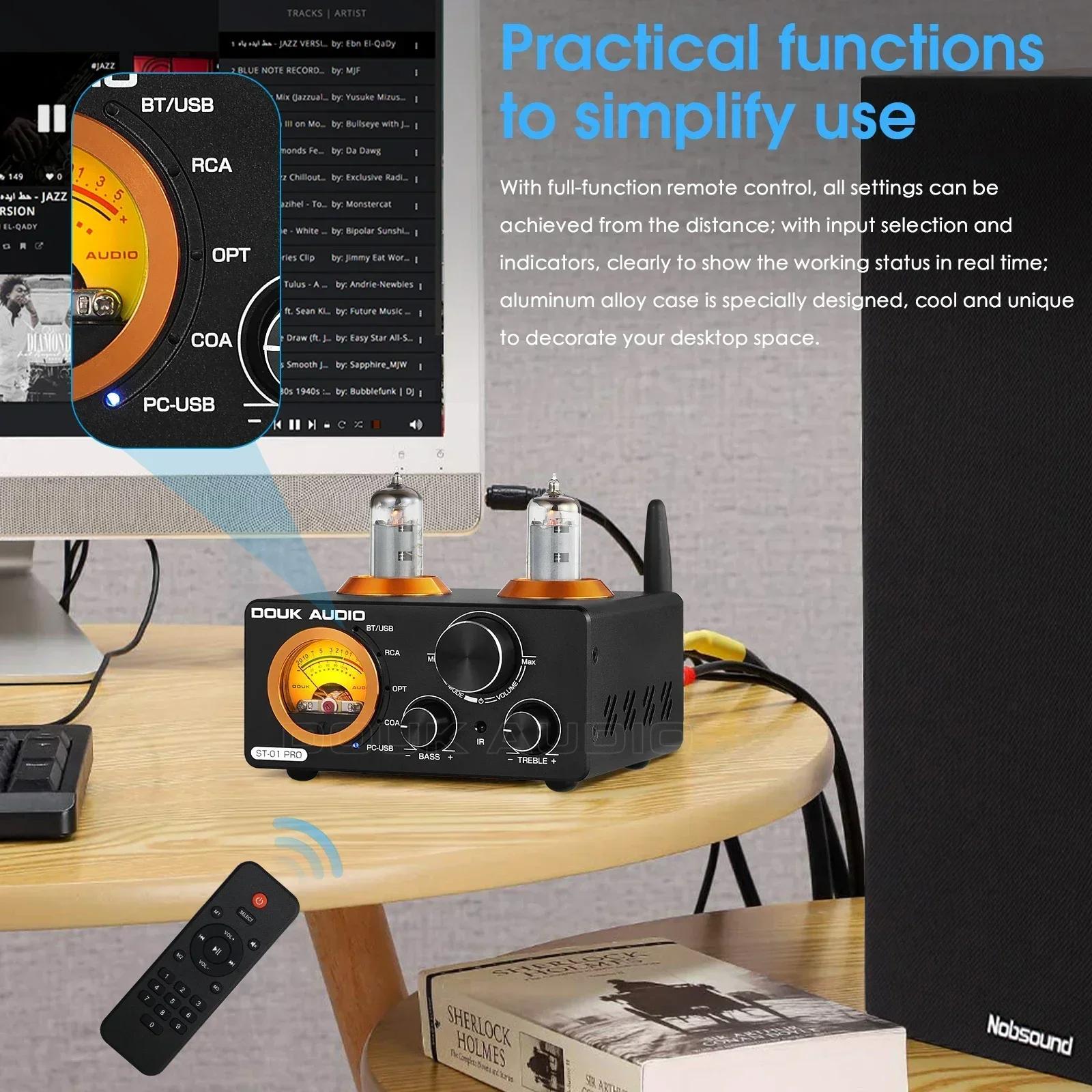 Douk Audio HiFi Bluetooth 5.0 amplificateur à Tube sous vide USB DAC récepteur stéréo COAX/OPT ampli