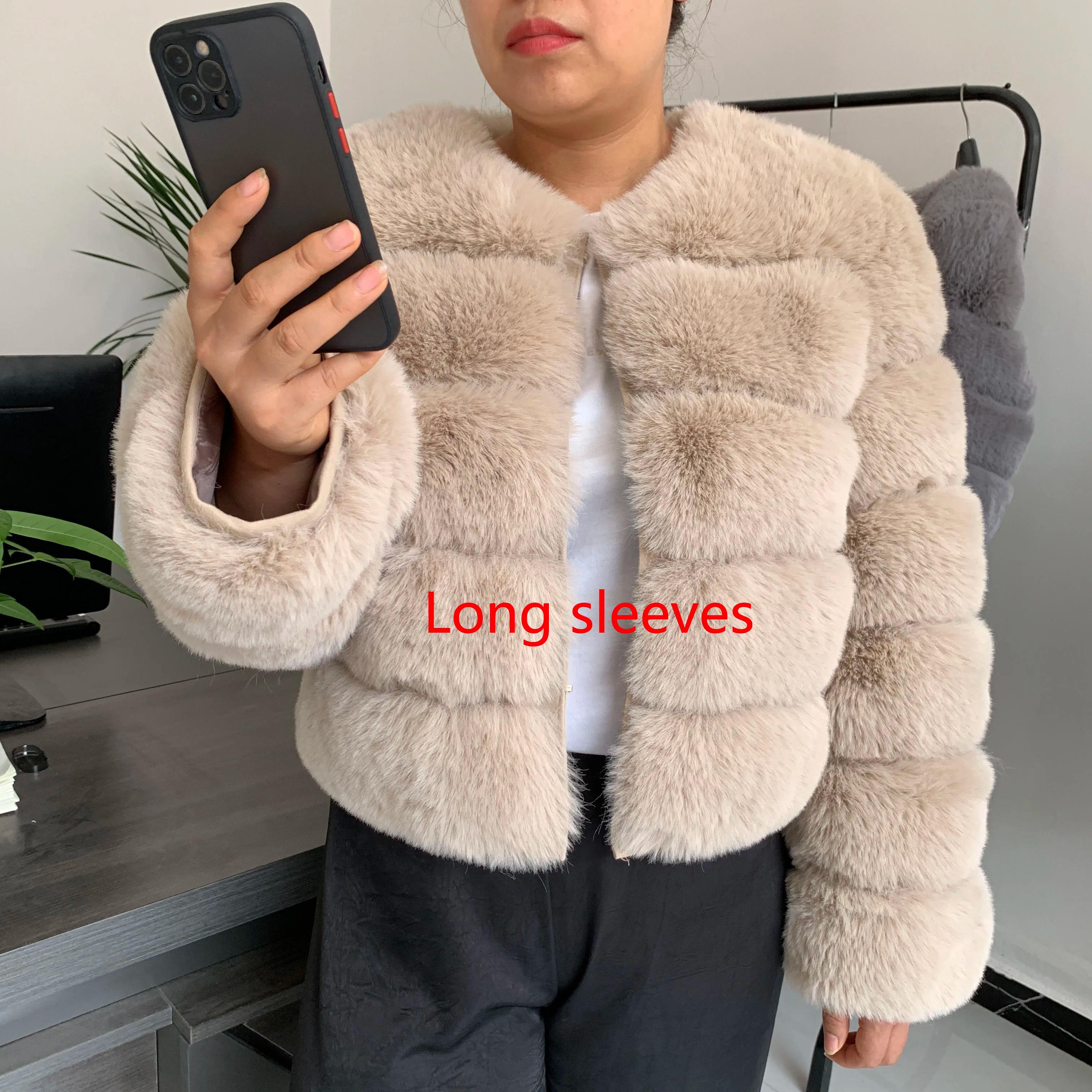 Manteau en fausse fourrure pour femme, super chaud, automne-hiver, court, fausse fourrure de renard,