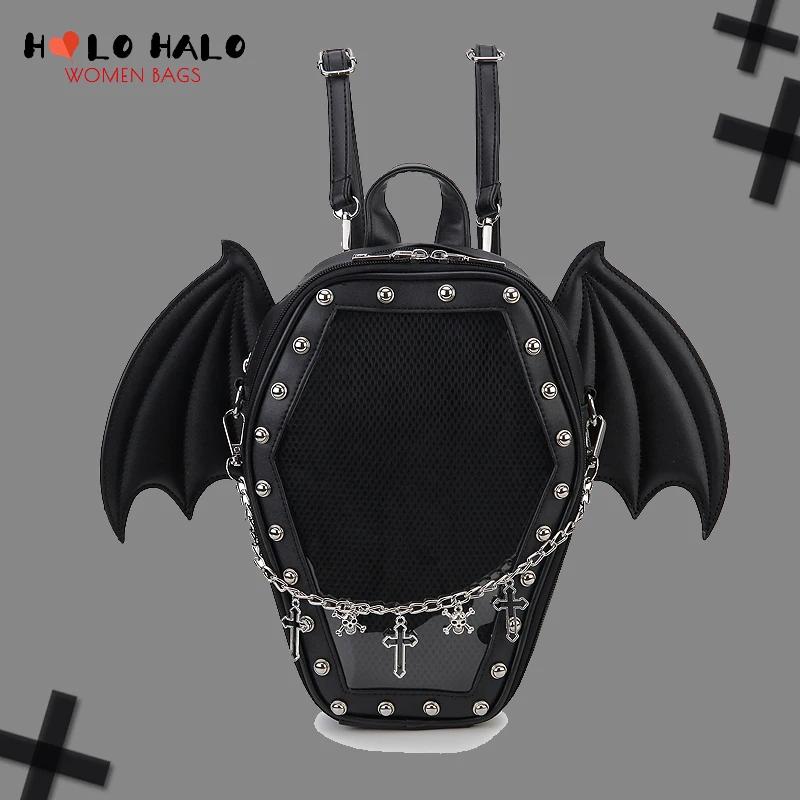 Ailes de chauve-souris Ita sac à dos émail broche affichage sac à bandoulière Goth broche collecteur