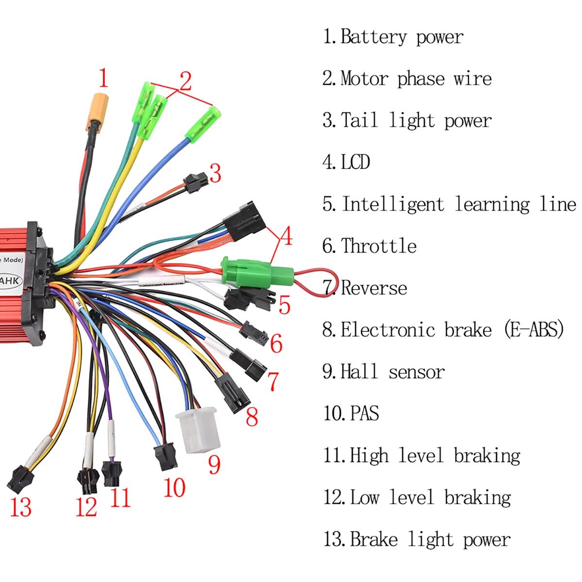 JRAHK 36V 350W S866 BLDC Kit de contrôleur contrôleur de vélo électrique 36V 7A-20A 48V 350W accélér