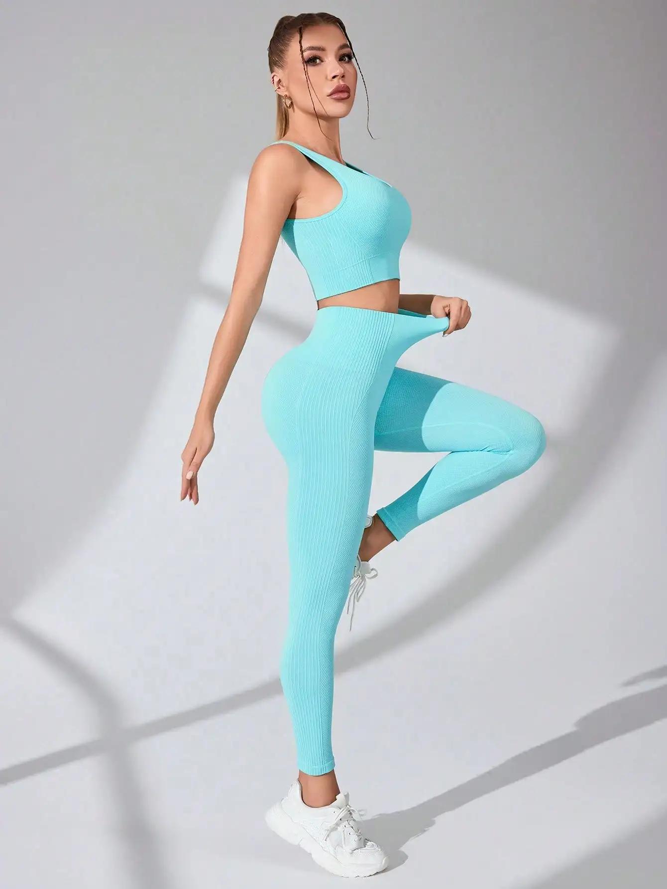 Ensembles d'entraînement pour femmes 2 pièces – Leggings de yoga sans couture et soutien-gorge de sp