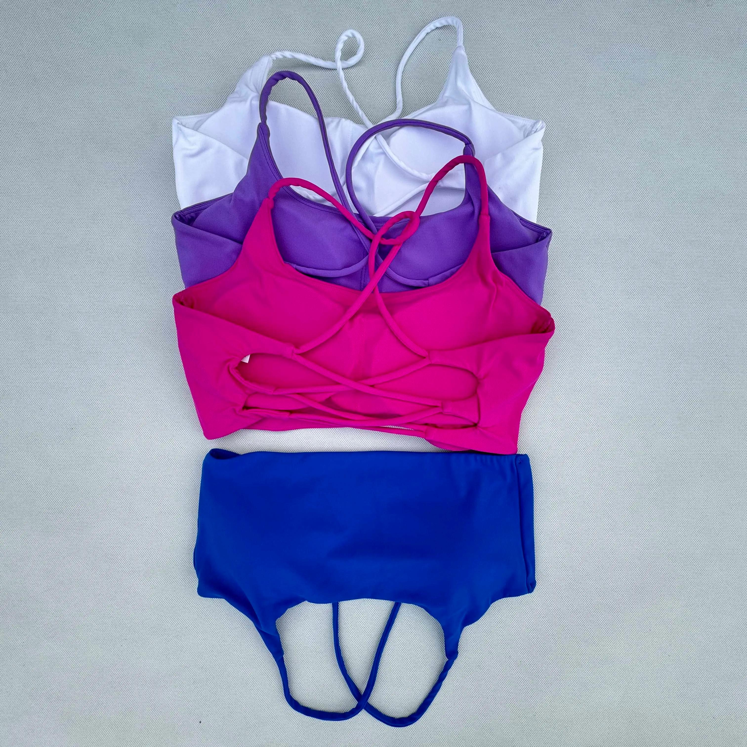 Soutien-gorge sport femme Yoga Fitness respirant bandoulière croix fine soutien plein air