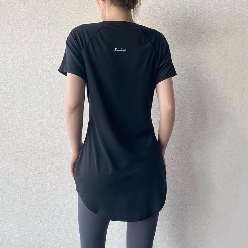 T-shirt sport femmes manches courtes fitness - Yoga séchage rapide respirant slim 2026