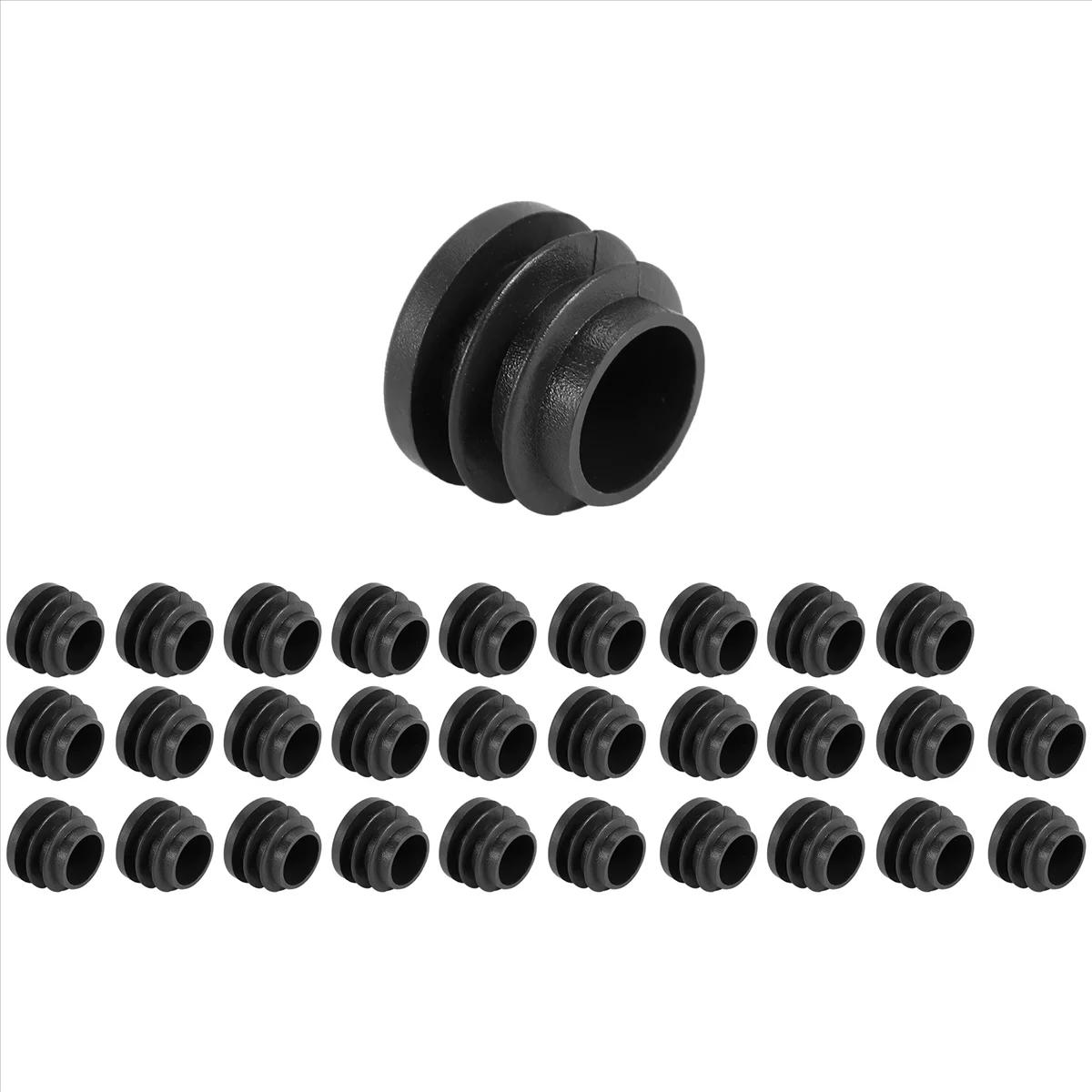 Embout d'insertion de tuyau de tube de jambe de chaise de table ronde, diamètre de 19mm, noir, 30 pi