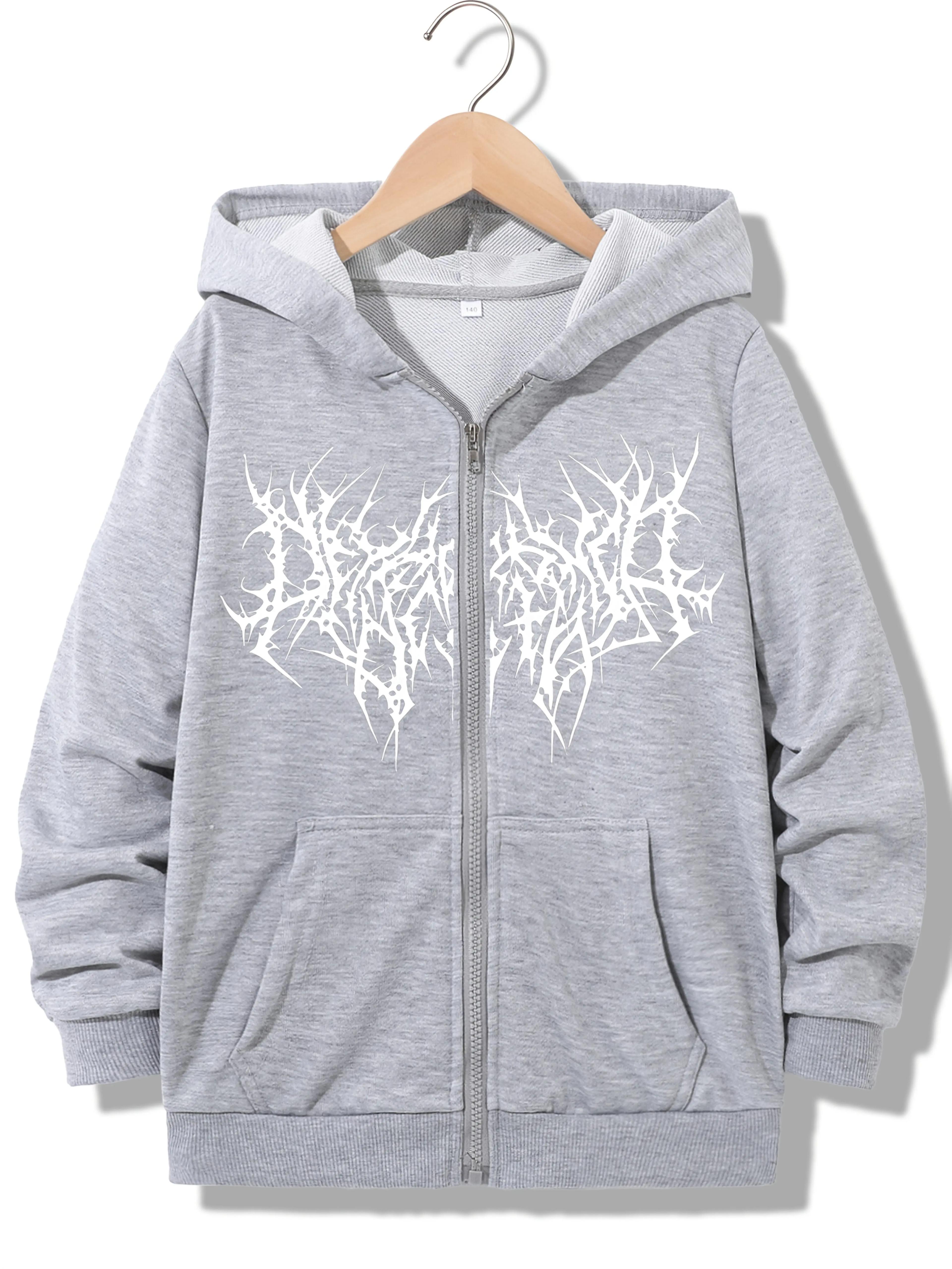 Sweat à capuche zippé streetwear tendance, style HIP HOP décontracté, pour garçons et filles, Y2k, p