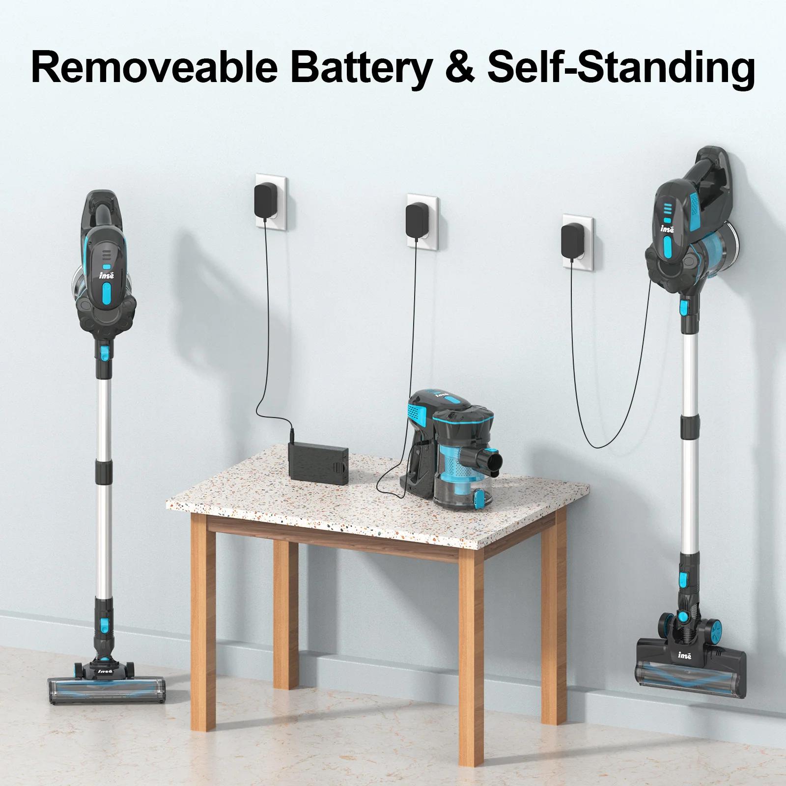 Aspirateur sans fil INSE, aspirateur balai 20KPa jusqu'à 40 minutes d'autonomie, aspirateur balai sa