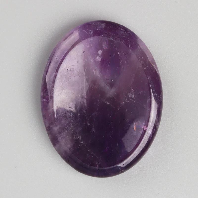 Pierre de souci améthyste Quartz Rose sculptée à la main pierre à pouce poche méditation ovale crist