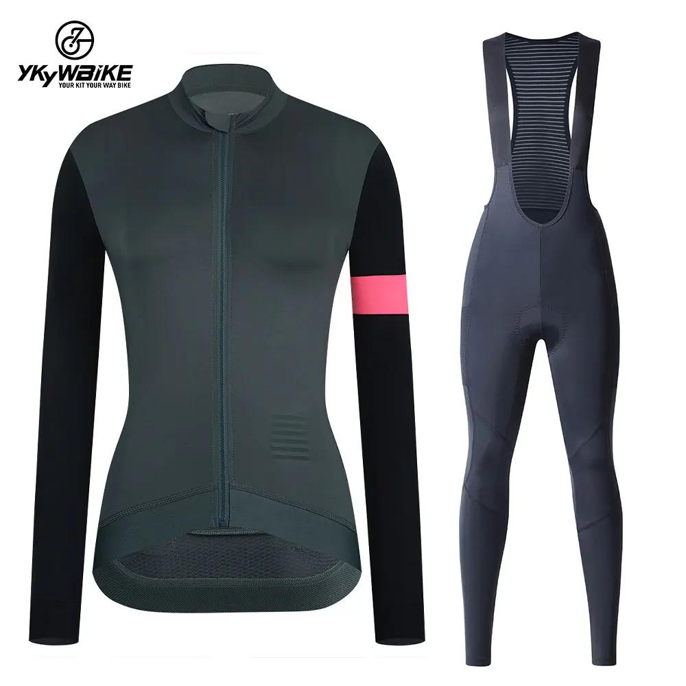YKYWBIKE-Maillot de cyclisme à manches longues pour femme, vêtements de vélo VTT, ensemble de maillo