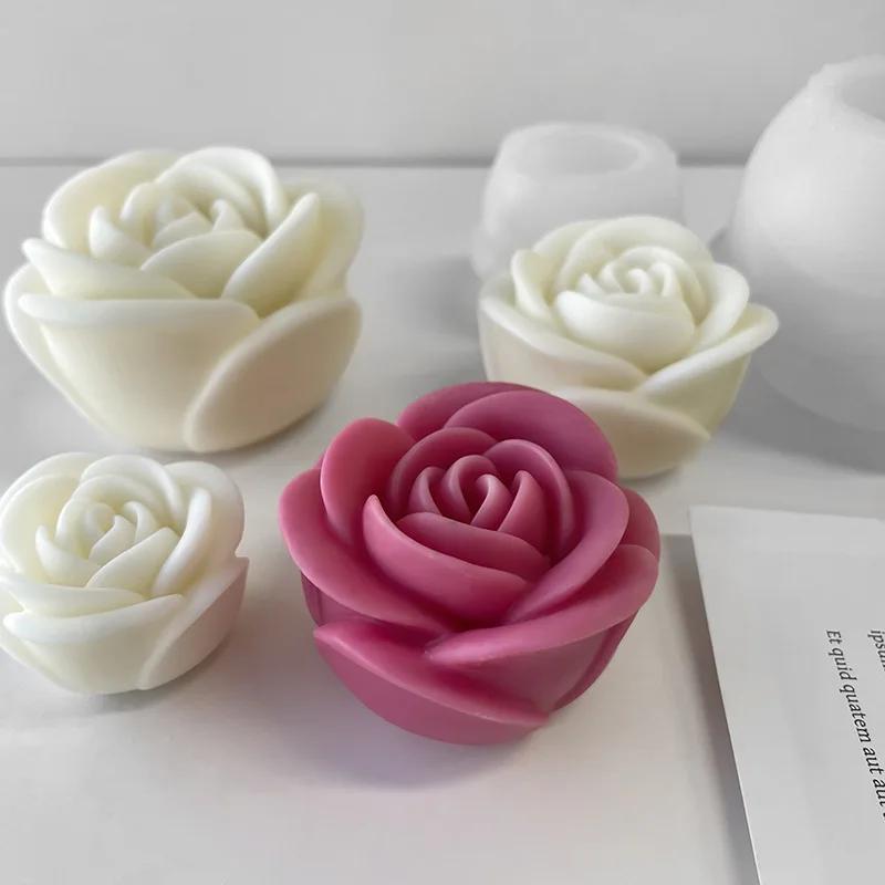 Moule à bougie en Silicone, nouvelle fleur 3D, fleur de pivoine, savon, gypse, résine, moulage, bric