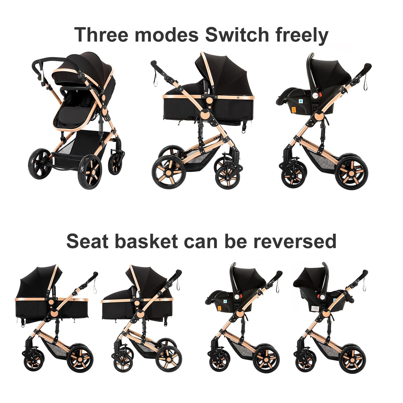 Poussette bébé poussette 3 en 1 système de voyage landau léger de naissance tout-Terrain bébé Buggy