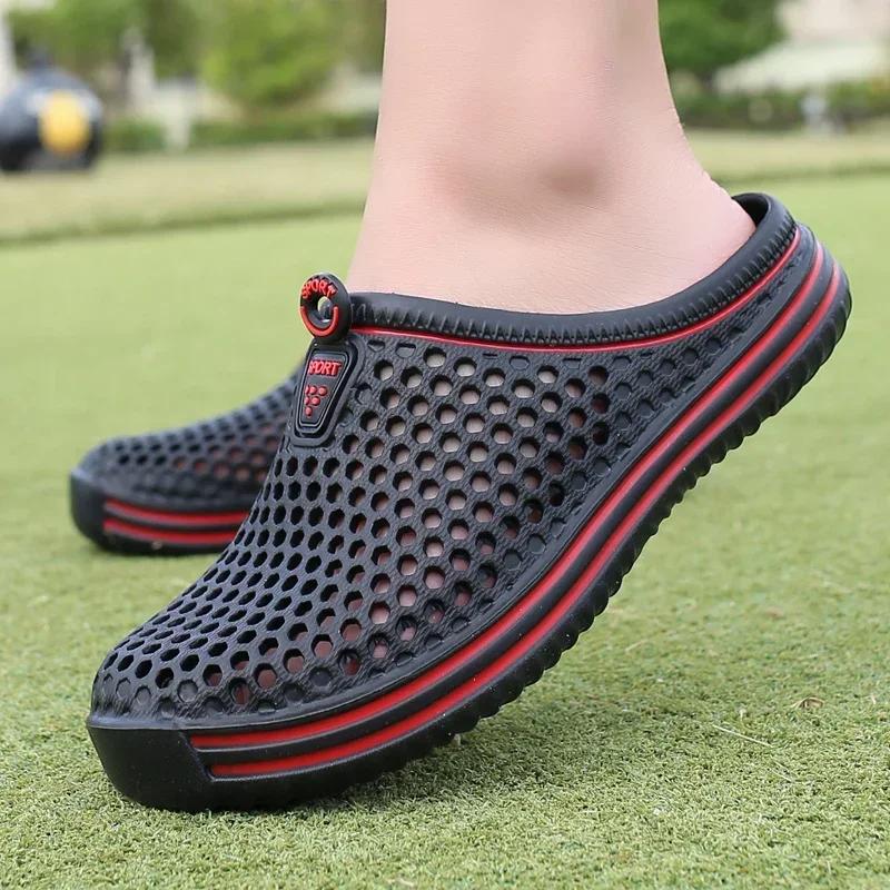 Hommes chaussures plage pantoufles unisexe évider décontracté femmes plage sandale tongs chaussures