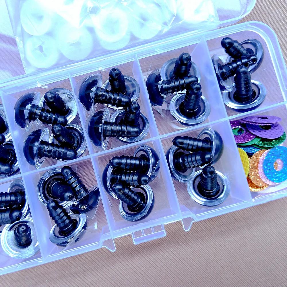 Yeux de sécurité en plastique à paillettes 3D, 30 pièces, pour jouets au Crochet, Amigurumi, artisan