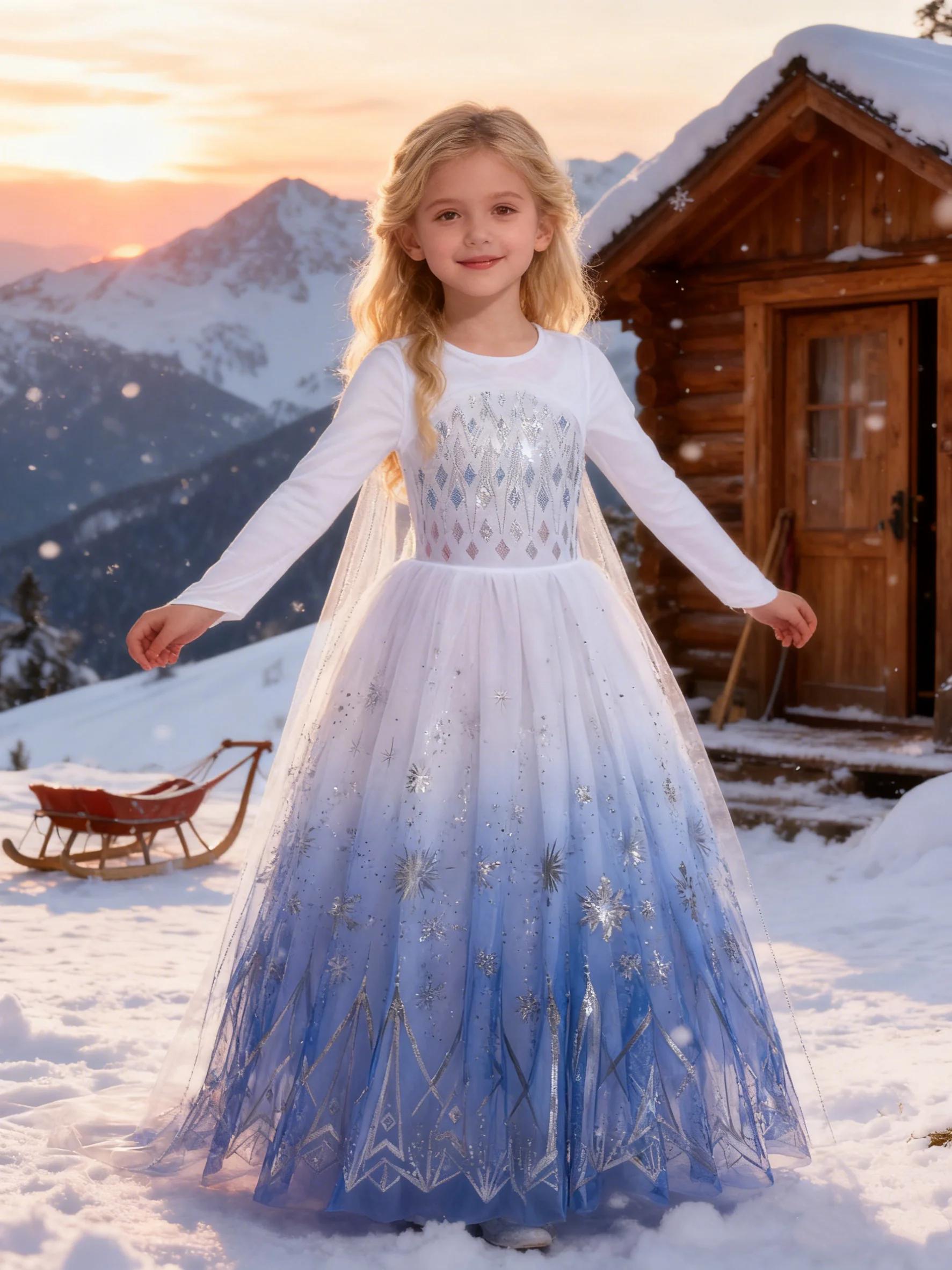 Elsa Anna enfant princesse filles robe Rapunzal enfants Cosplay Halloween robes enfants Costume robe