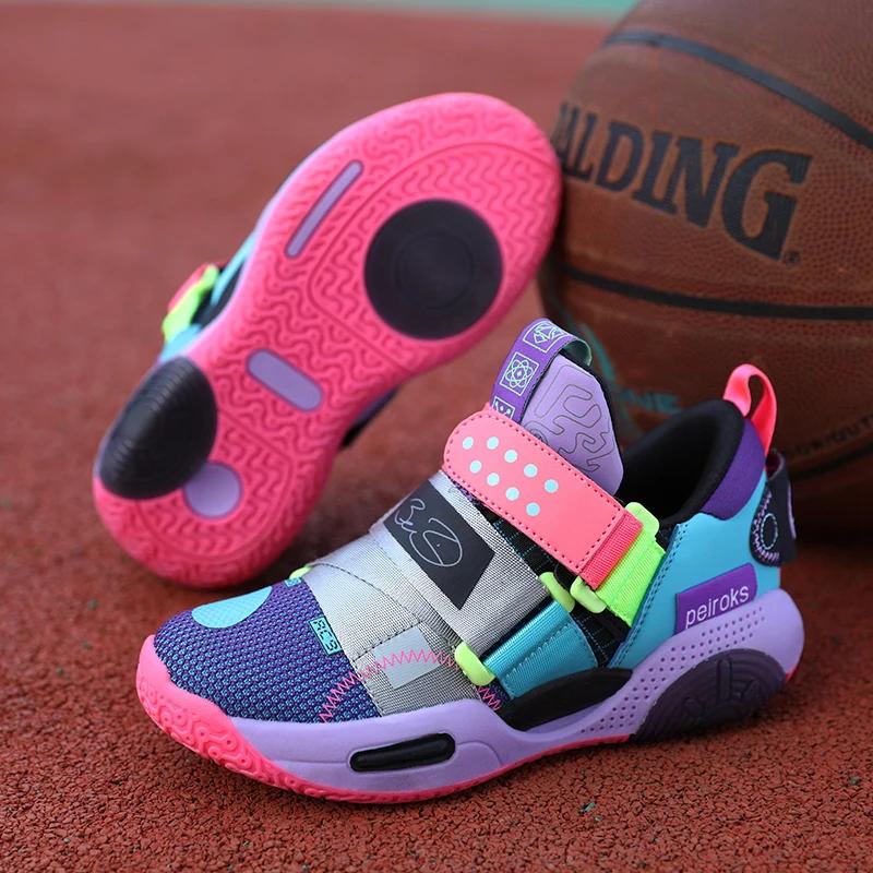Chaussures de basket-ball pour enfants, baskets de Sport légères et antidérapantes pour garçons et f