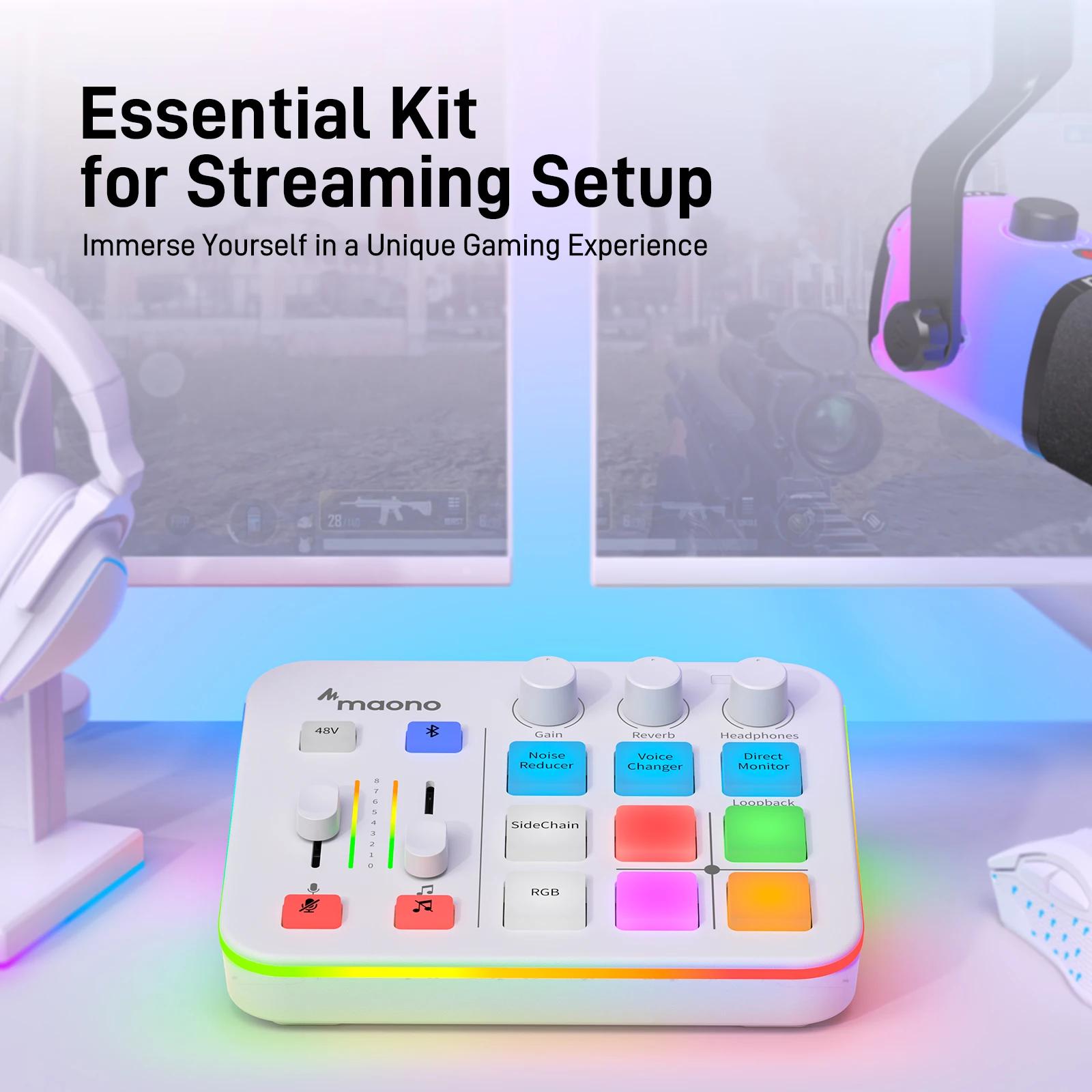 MAONO-G1 NEO Gaming Audio Mall, streaming 4 canaux, effets sonores personnalisés, RVB avec interface