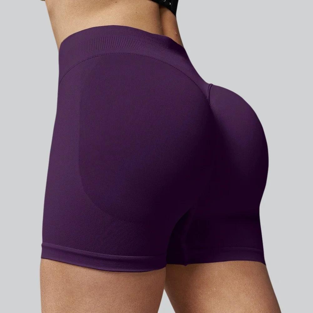 Shorts de yoga taille haute sans couture pour femmes, shorts de sport push-up pour le fitness, sécha