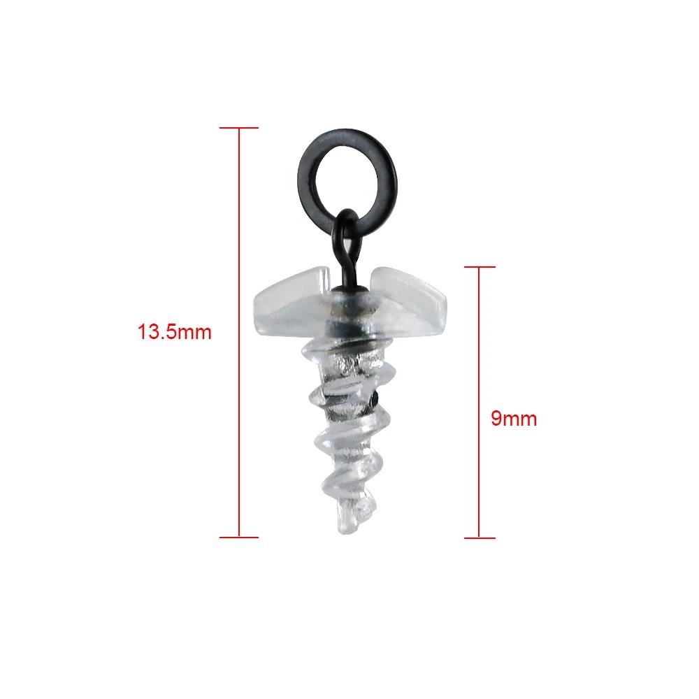 10 Pièces Vis d'appât en plastique avec Emerillons Roulant Pêche Carpe avec Anneau D-Rig Chod Rig A