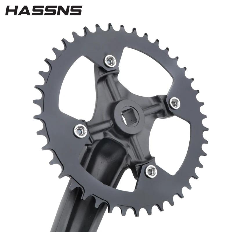 HASSNS XT Manivelle de vélo VTT à axe carré 104 BCD, bielles de vélo de montagne 170MM 32/34/36/38/4