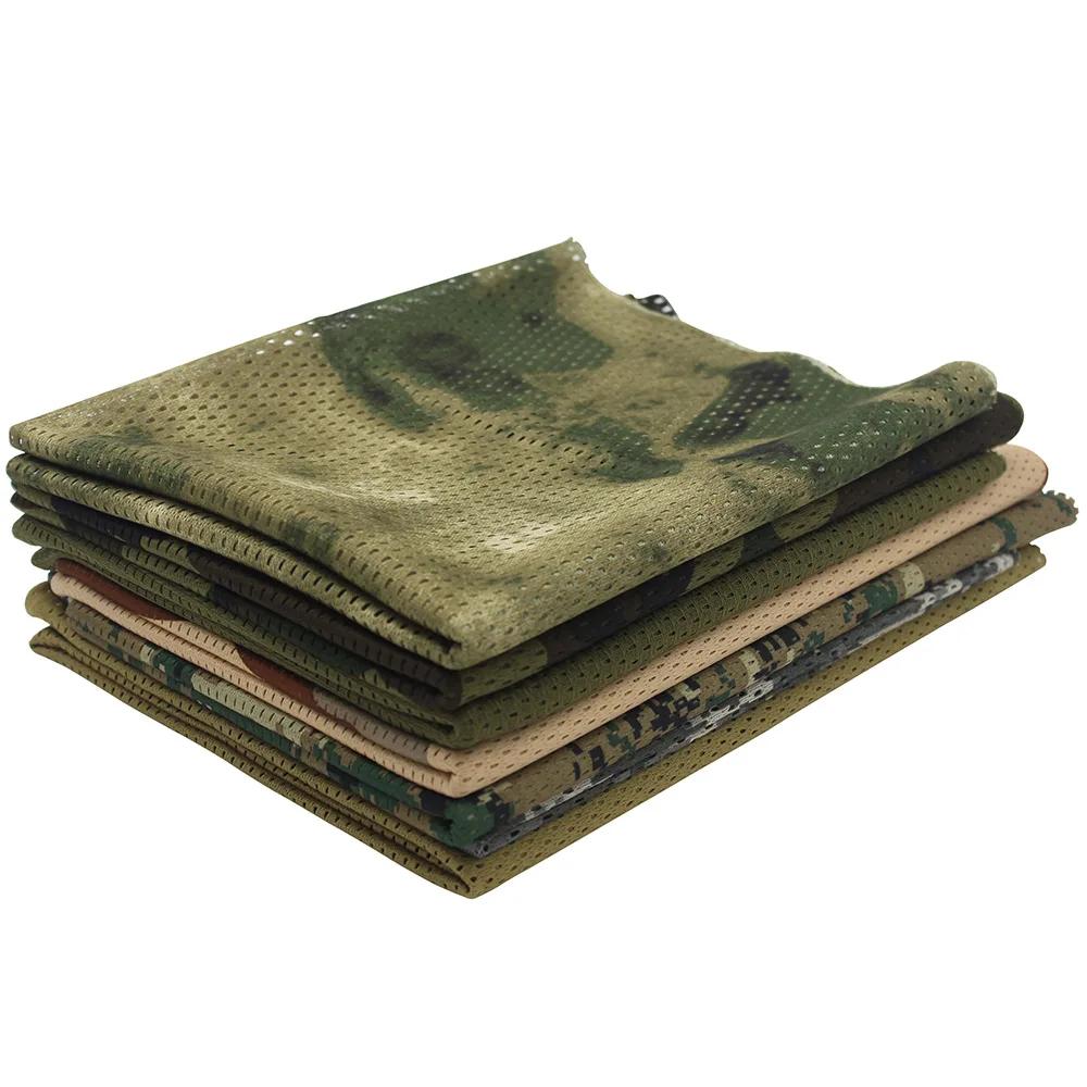 Écharpe respirante en maille de chasse, Bandana tactique 165x48cm, opérations spéciales, serviette d
