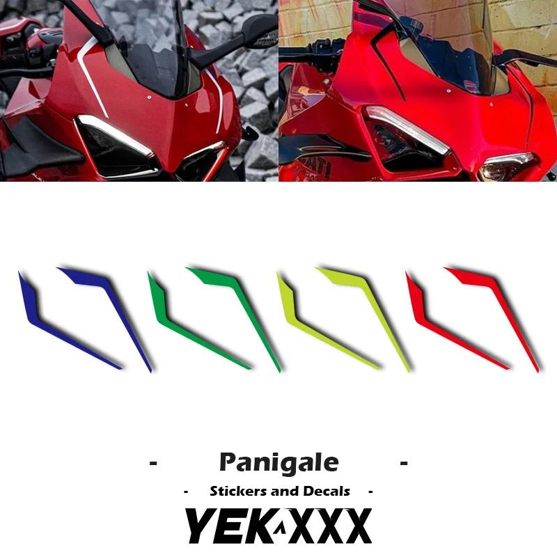 Autocollant avant de coque de carénage, lignes réfléchissantes, couleur métallique, pour Ducati Pani