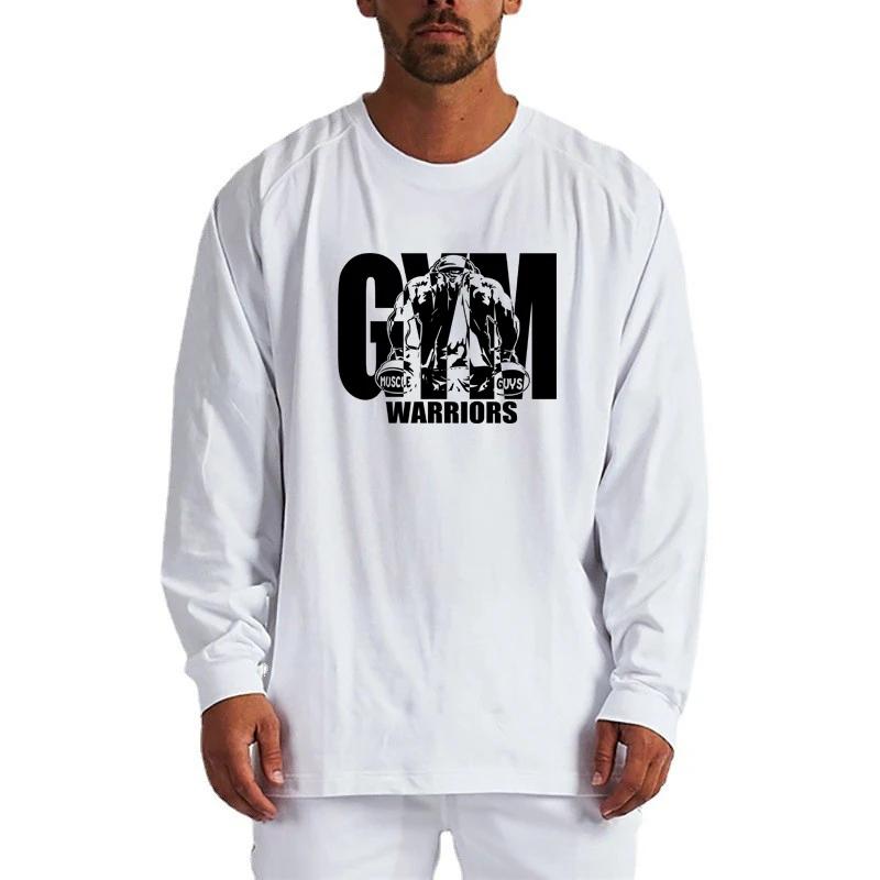 T-shirts à manches longues pour hommes, surdimensionnés, pour course à pied, musculation, vêtements