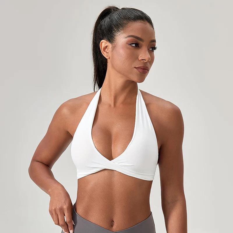Soutien-gorge de sport yoga femme licou élégant - Soutien optimal course fitness et gymnastique sexy