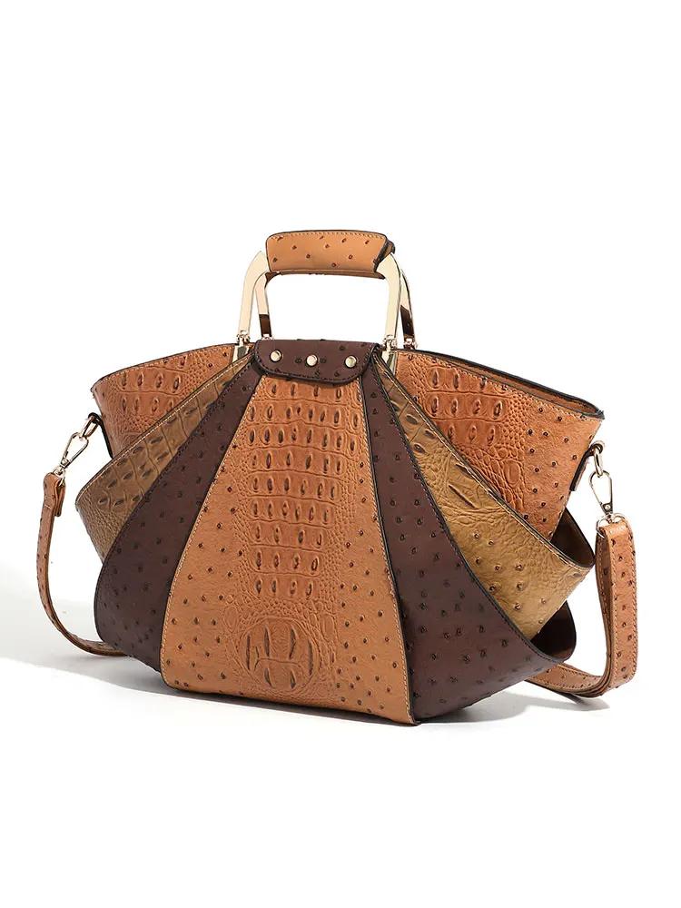 Sac femme grande capacité en cuir sac à main créateur de mode haut en métal poignée sacs à main femm