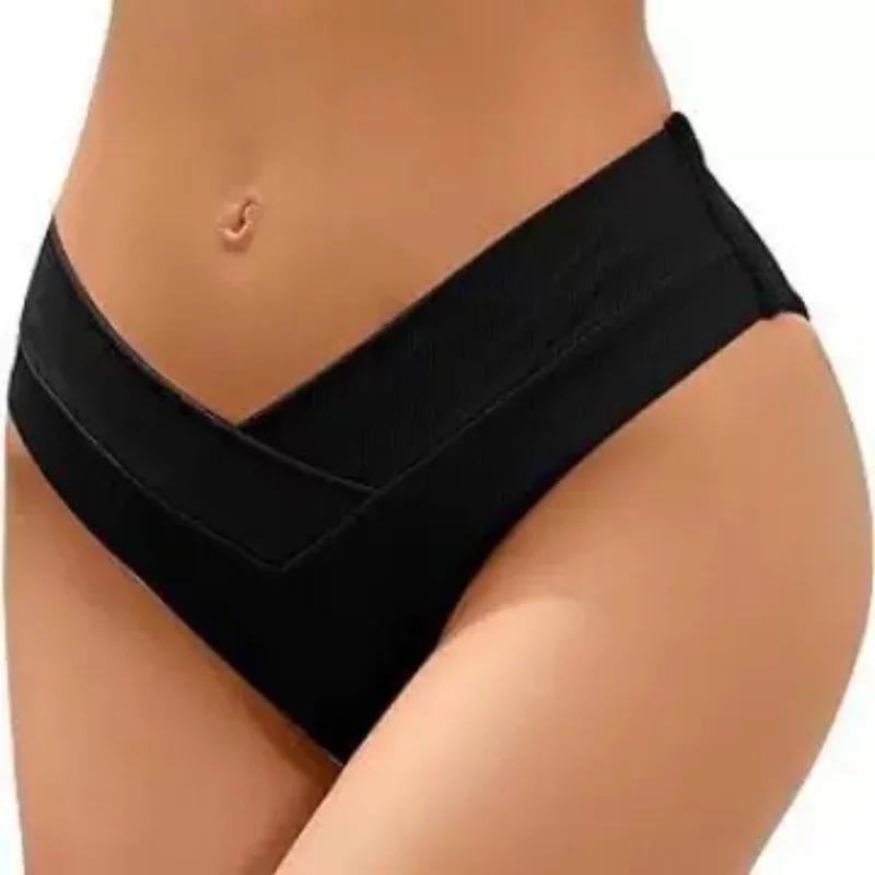 Femmes taille haute brésilien Bikini ensemble Sexy V effronté maillots de bain été plage maillot de