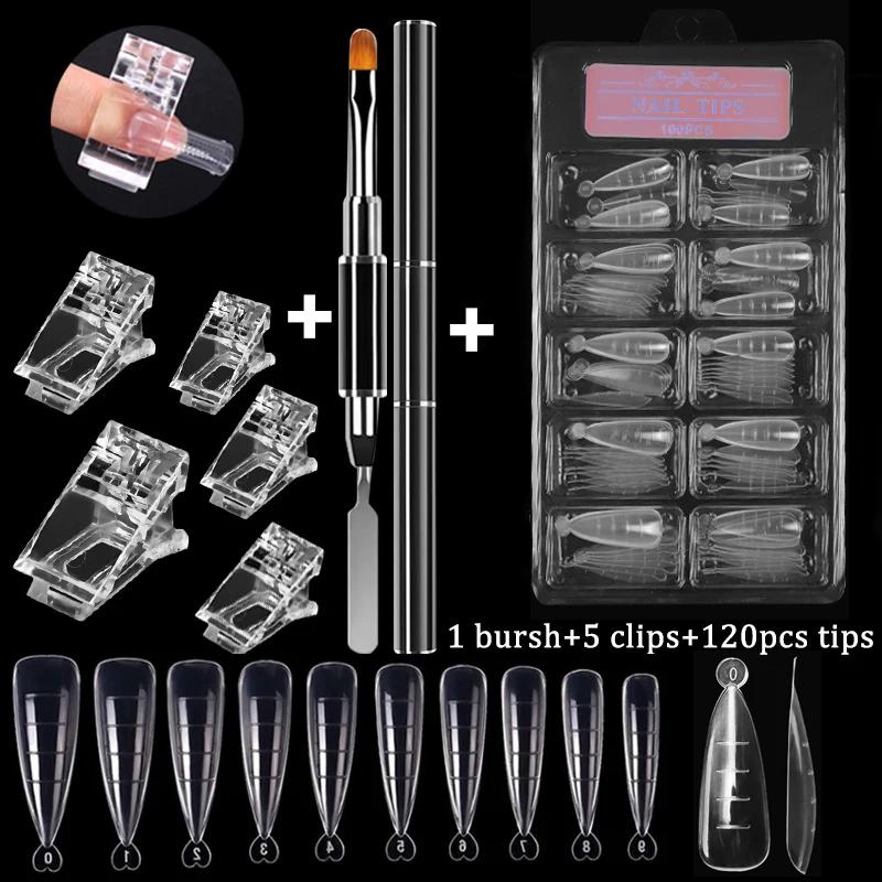 100 pièces/boîte ongles conseils ensemble complet acrylique faux doigt UV Gel vernis rapide faux ong