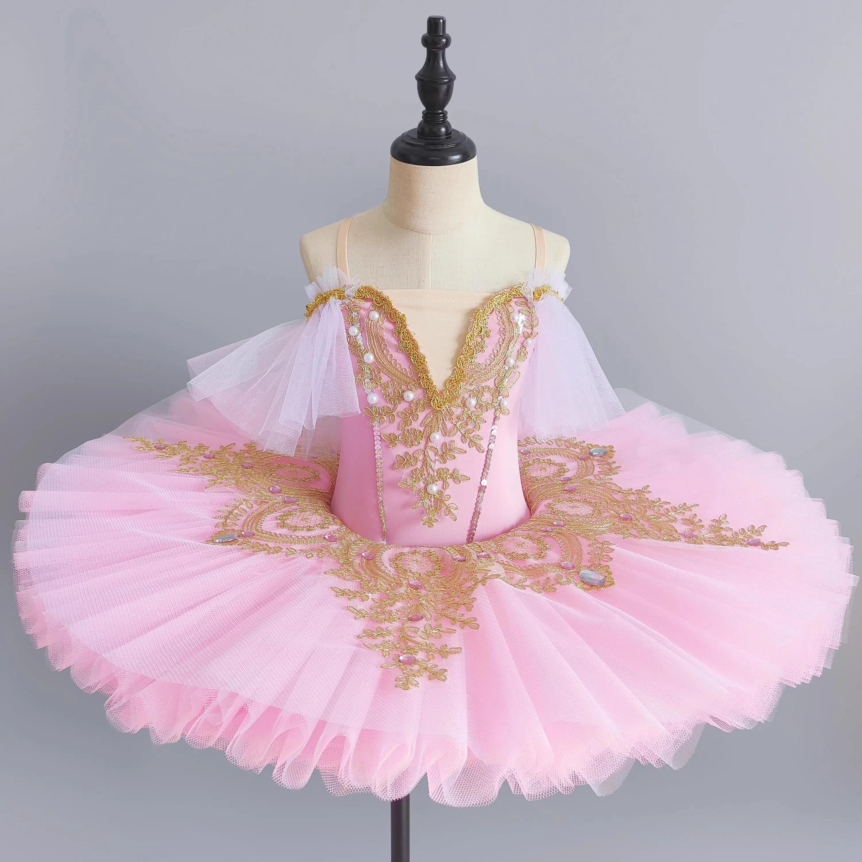 Tutu de Ballet professionnel pour filles, plateau bleu rose, crêpes, robe de soirée de ballerine, Co