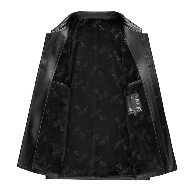 YN-2582 printemps nouveau manteau en cuir véritable bouton haut de haute qualité manteau en peau de