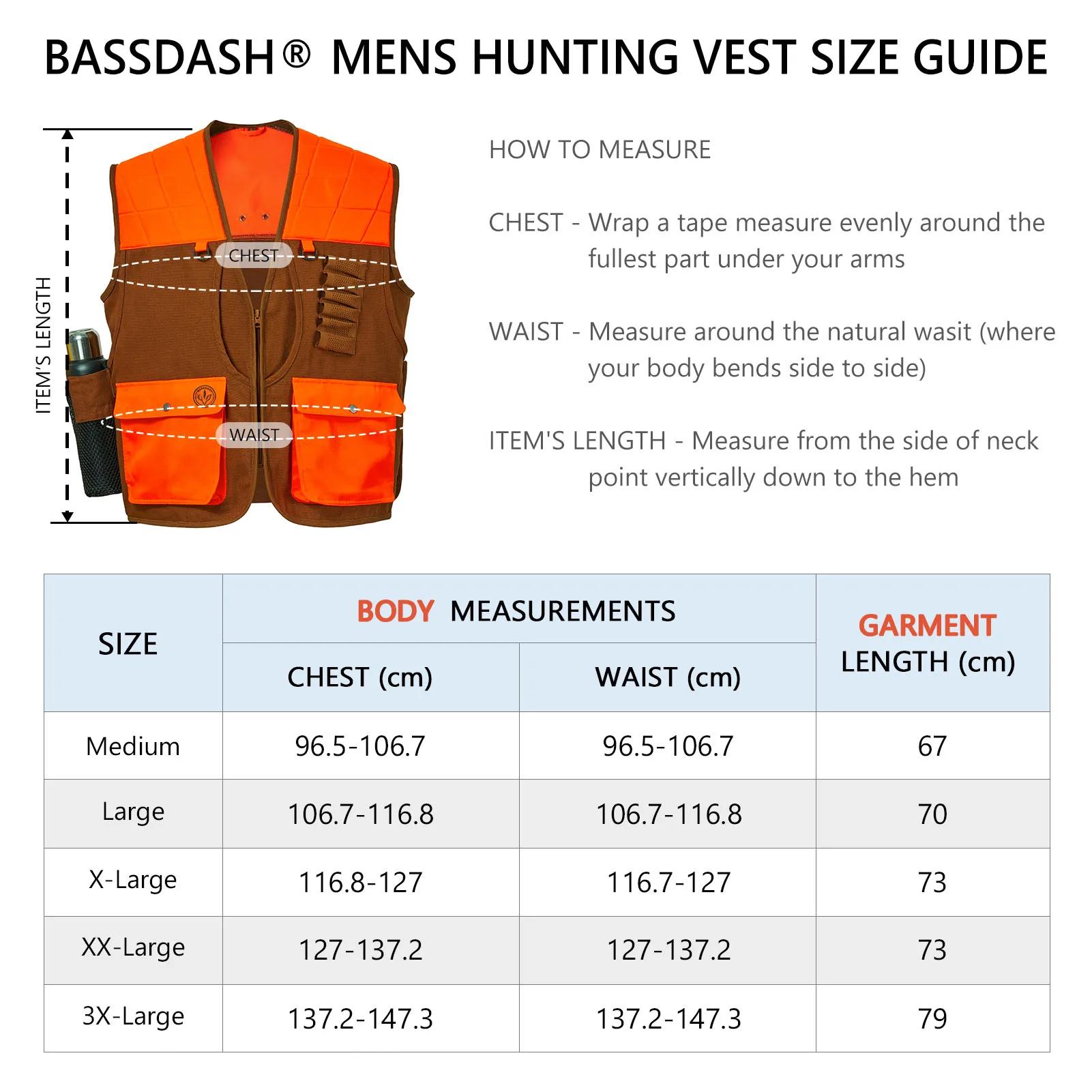 Veste de chasse Bassdash multi-poches unisexe : vêtement technique pour terrain upland et zones humides