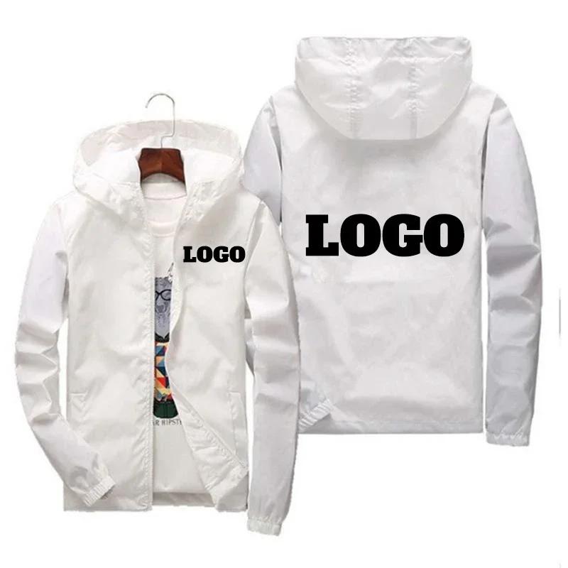 Veste d'automne avec Logo de marque personnalisé pour homme, coupe-vent chaud et imperméable, vêteme