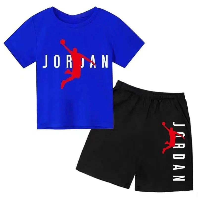 Marque d'été lettre imprimer à manches courtes enfant T-shirt + Shorts 2 pièces ensemble pour garçon