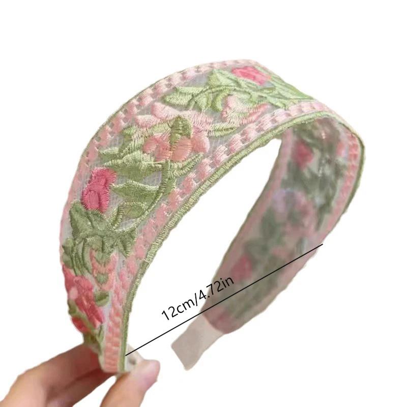 1/3 pièces élégant en mousseline de soie broderie fleur bandeau-douce bandeau à fleurs Turban cercea