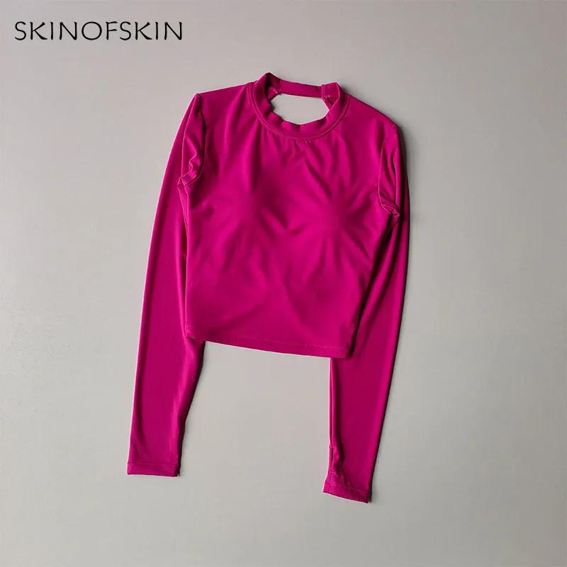 Haut sport femme dos nu sexy yoga fitness manches longues automne hiver nouveau style