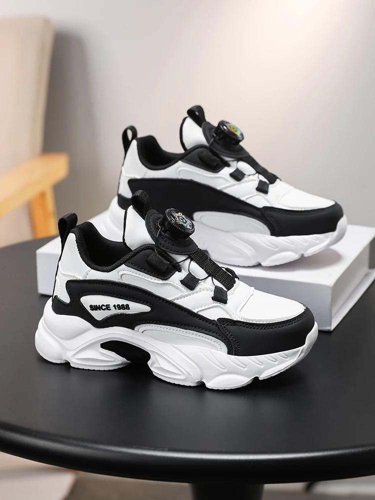 🔥 Sneakers pour enfants entièrement noires avec boucle rotative | Très facile à mettre et à enle