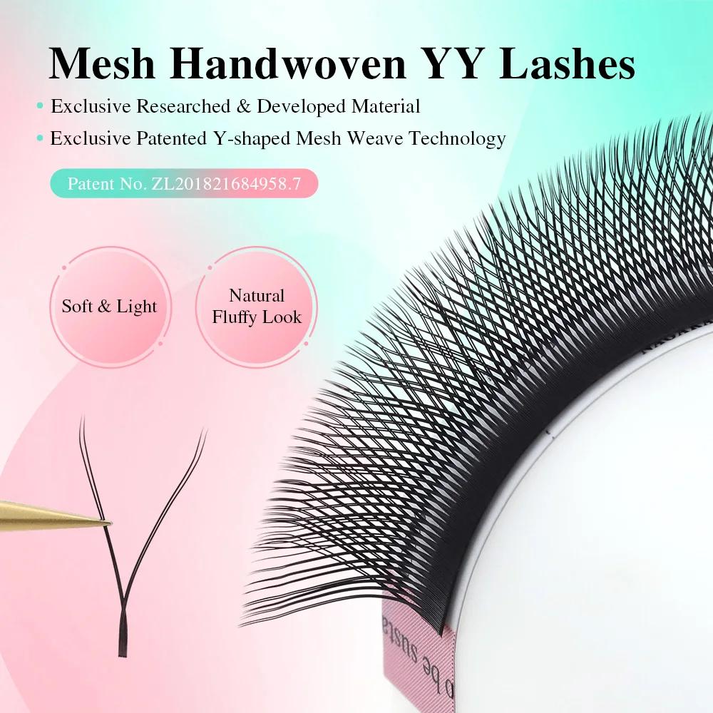 NAGARAKU YY forme Double/trois pointes fendues Triple haut entrelacé racine Extensions de cils cils