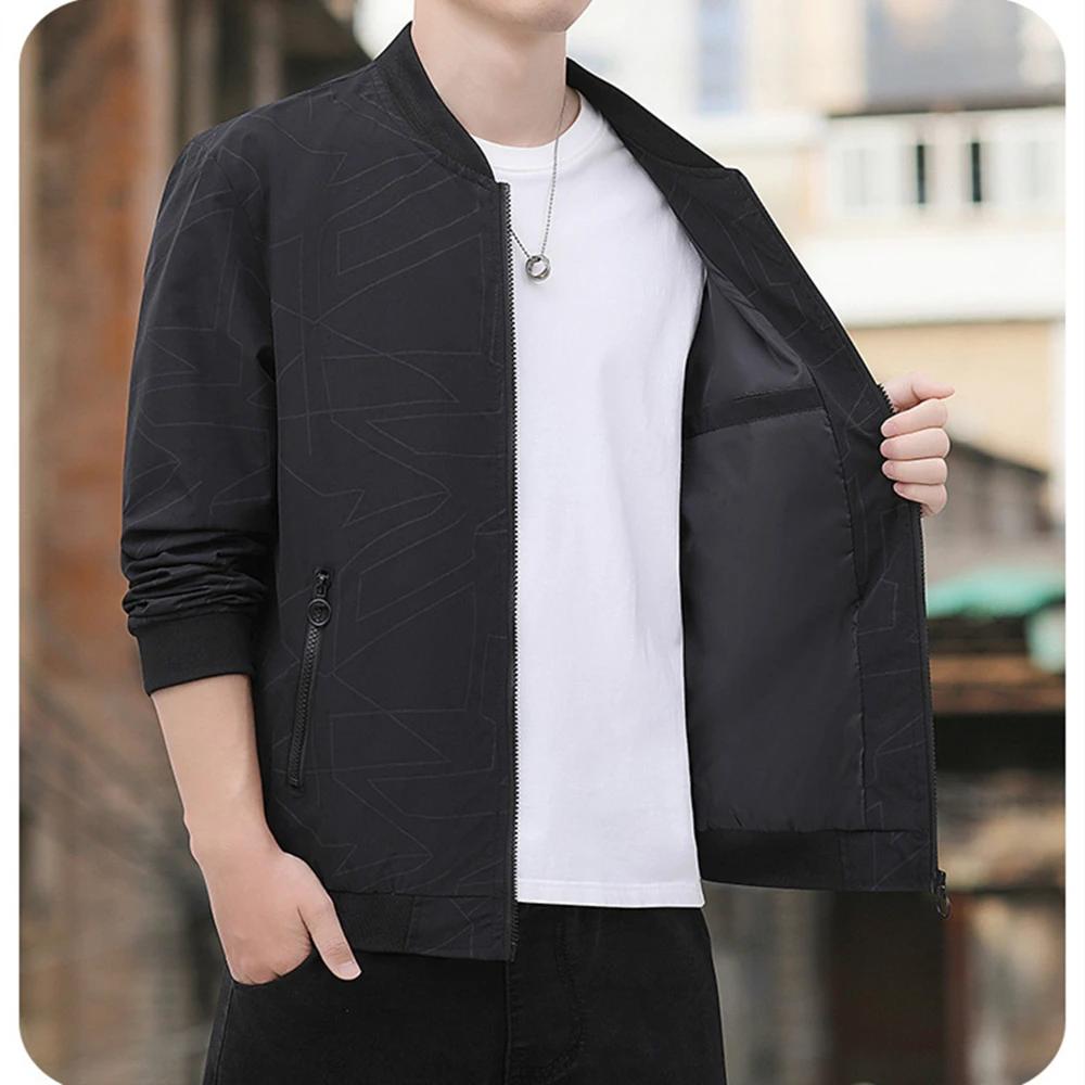 2025 printemps et automne nouveau col de Baseball court ample couleur unie veste hommes d'affaires d