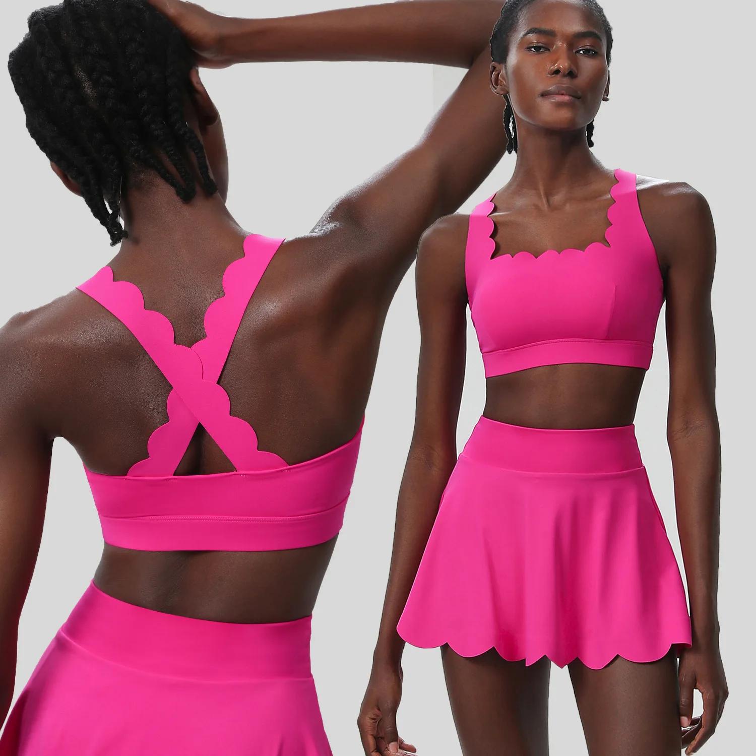 Tenue de Tennis d'Été Femmes - Ensemble Sportif Respirant à Séchage Rapide pour Yoga Course et Gym Extérieur