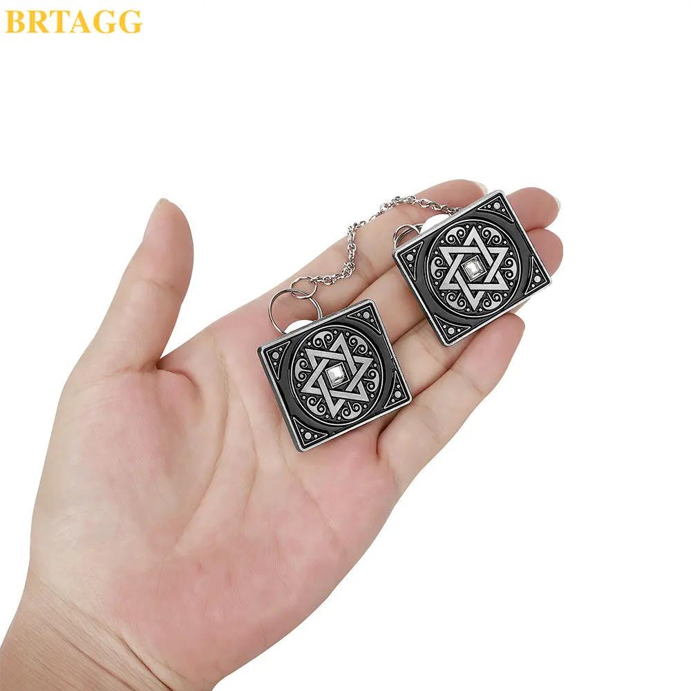BRTAGG Clips Tallit, Clips pour Châle de Prière Tallit, 3,5 cm x 3 cm, Tout Métal, Étoile de David,