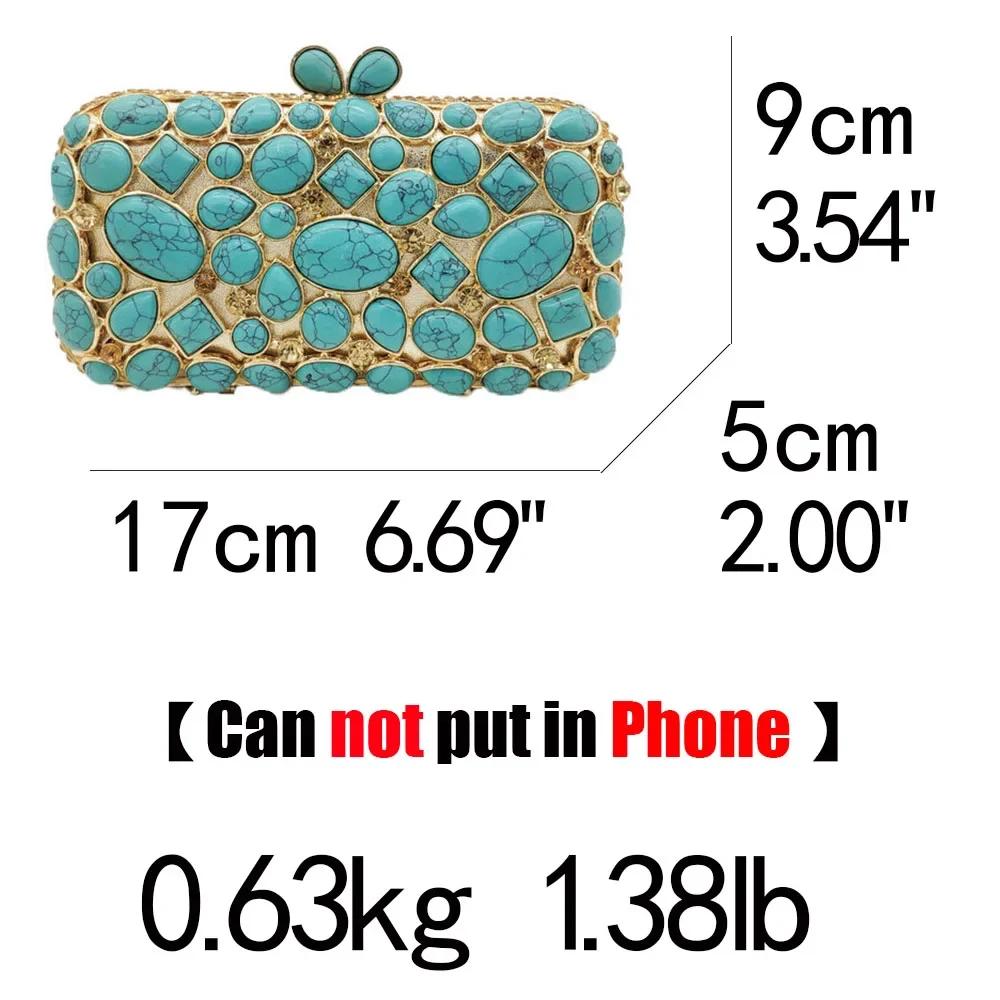 Boutique De FGG Turquoise synthétique Agate pierre sacs De soirée et pochettes pour femmes sacs De f