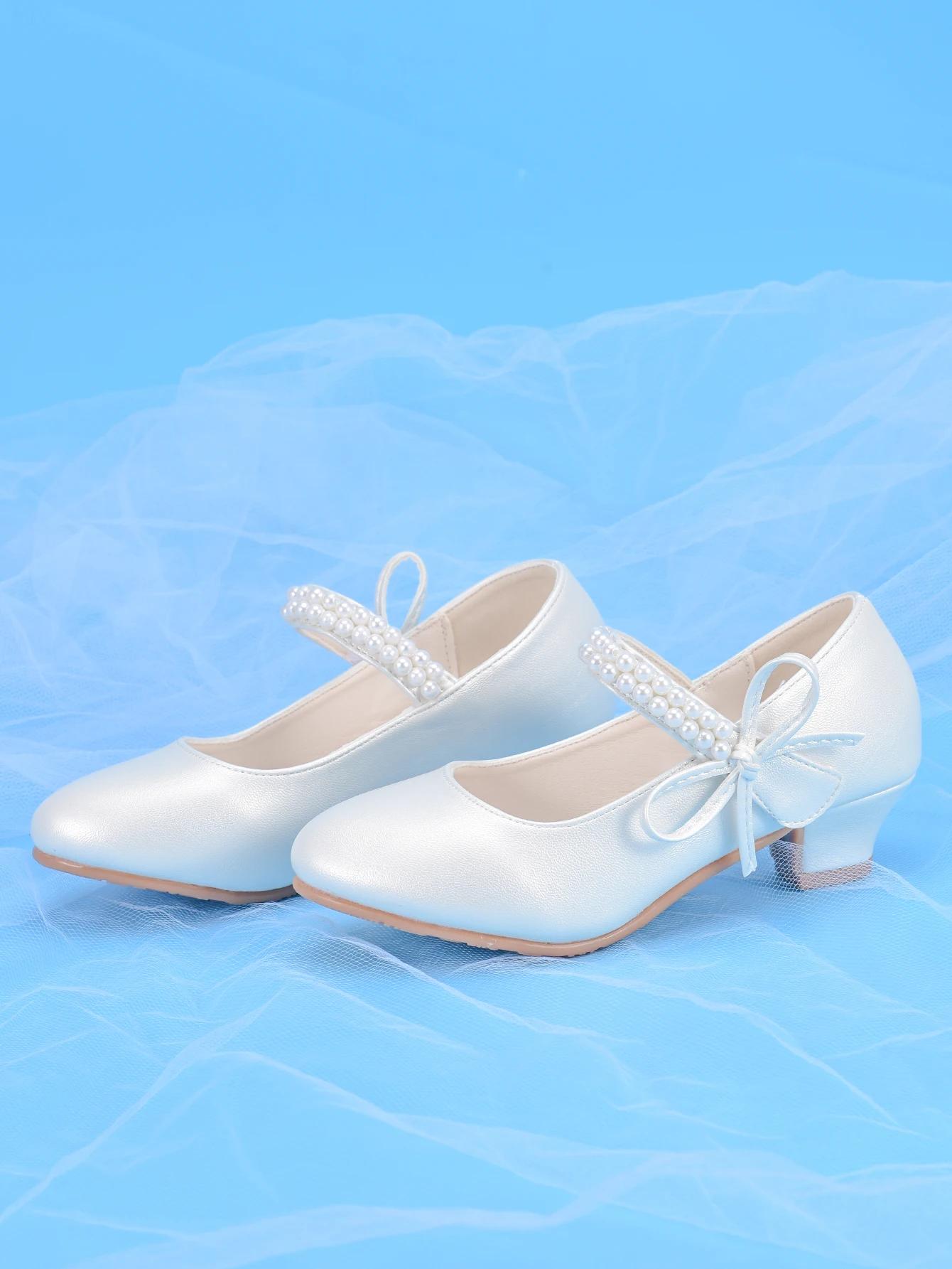 Talons hauts Princess Fashion pour filles, blancs, idéaux pour les robes, les spectacles, les fêtes