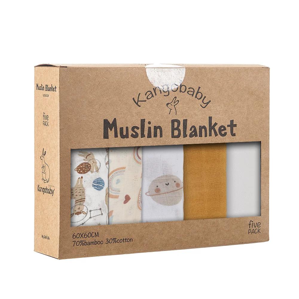 Kangobaby # Ma vie douce # Nouveau 5 pièces Pack multi-fonctionnel bambou coton nouveau-né moussel