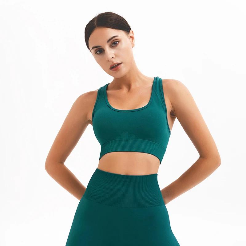 Soutien-gorge push-up rembourré femme sport yoga gym fitness entraînement