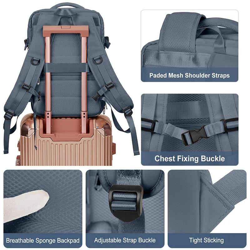 Sac à dos de voyage imperméable pour homme et femme, sac pour ordinateur portable de 40L, pour affai