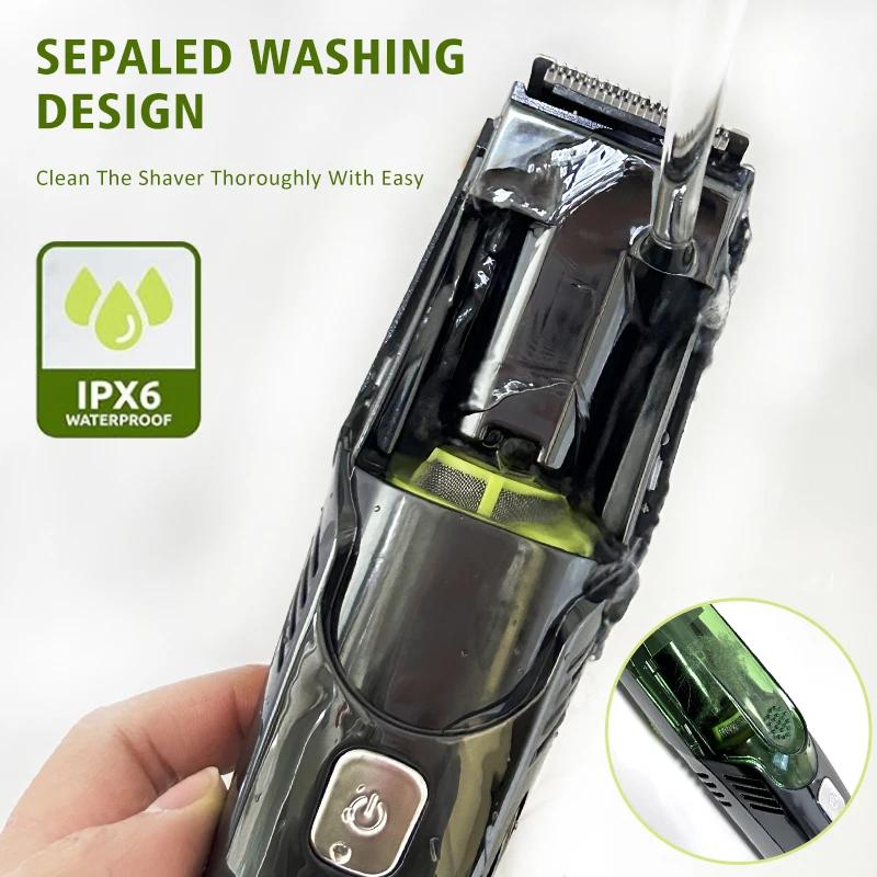 Tondeuse à barbe sans fil pour hommes, rasoir électrique Rechargeable avec 20 garnitures, tondeuse s